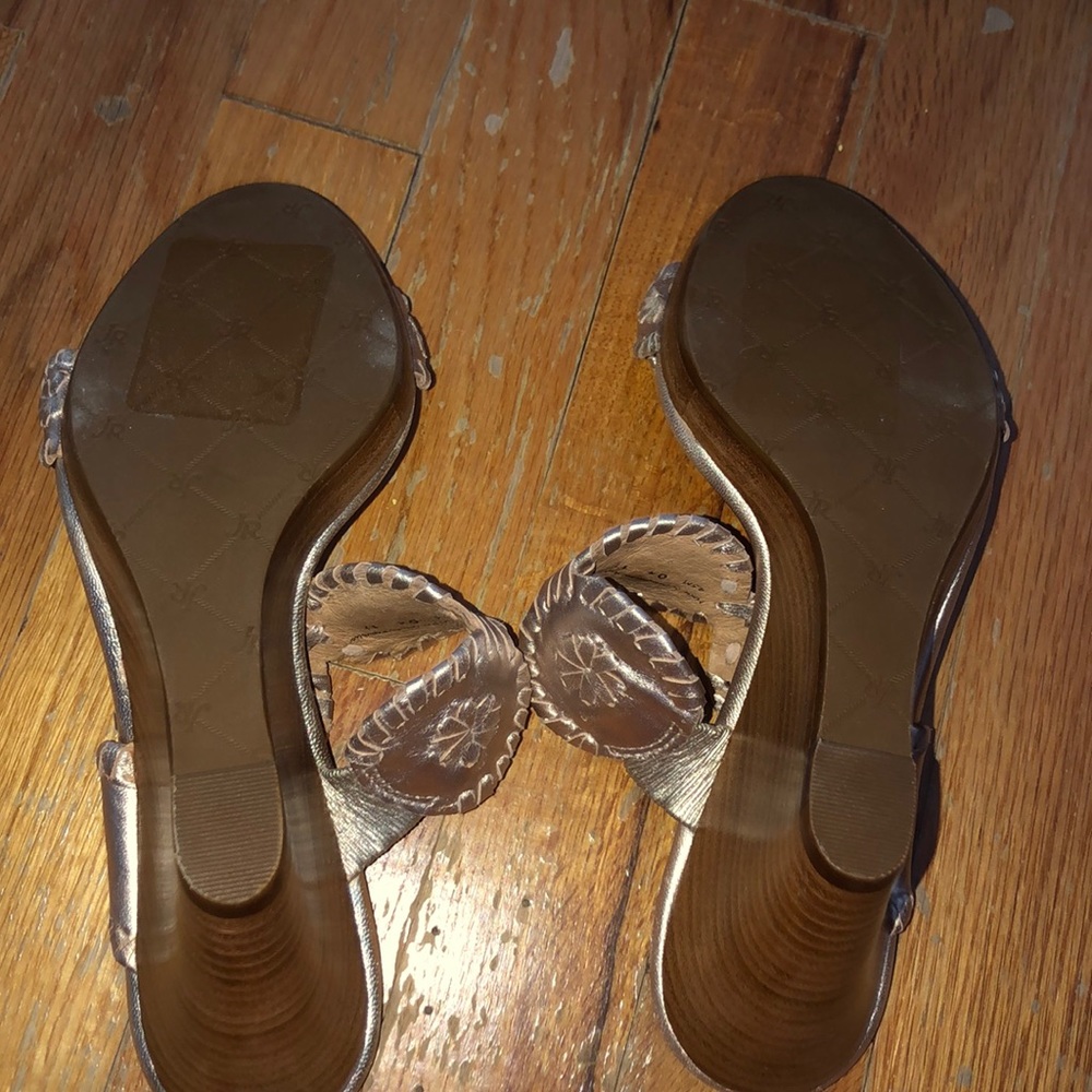 Gold Double Strap Jack Rodger Wedge - Picture 4 of 4